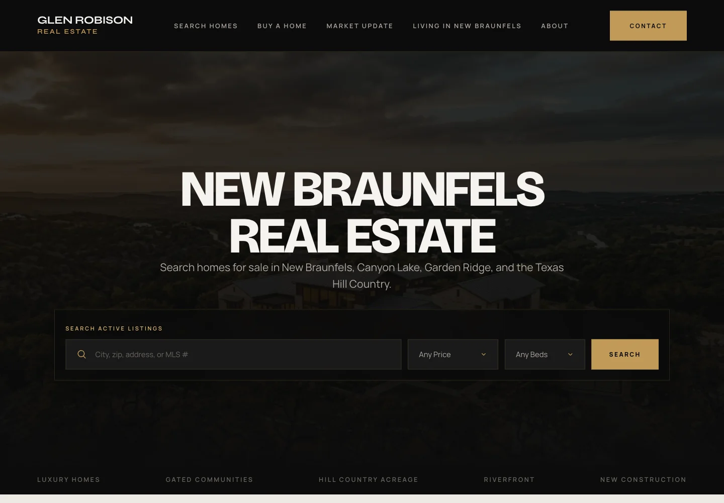 Glen Robison Real Estate homepage