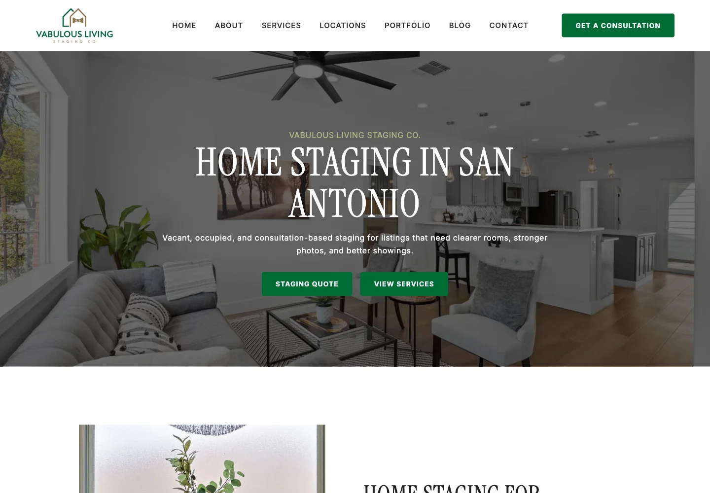 Vabulous Home Staging website and interior photography